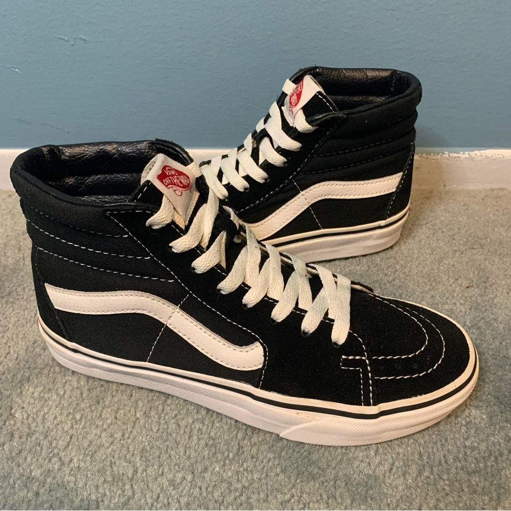 Sk8 Hi-Tops Skateboard Vans Off The Wall Black & White Men’s 5 Women’s 6.5 VGUC